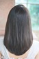 A-lined shape of medium hairstyle which makes your face look small back