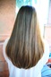 Relaxing long hair style with airy texture back